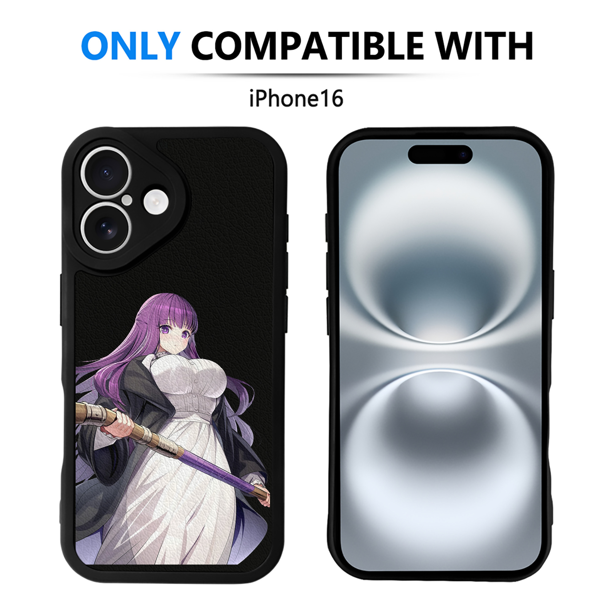 （画像用） 葬送のフリーレン Frieren 【iPhone 16シリーズ対応】シリコンスマホケース（レザー調） 材質：シリコン